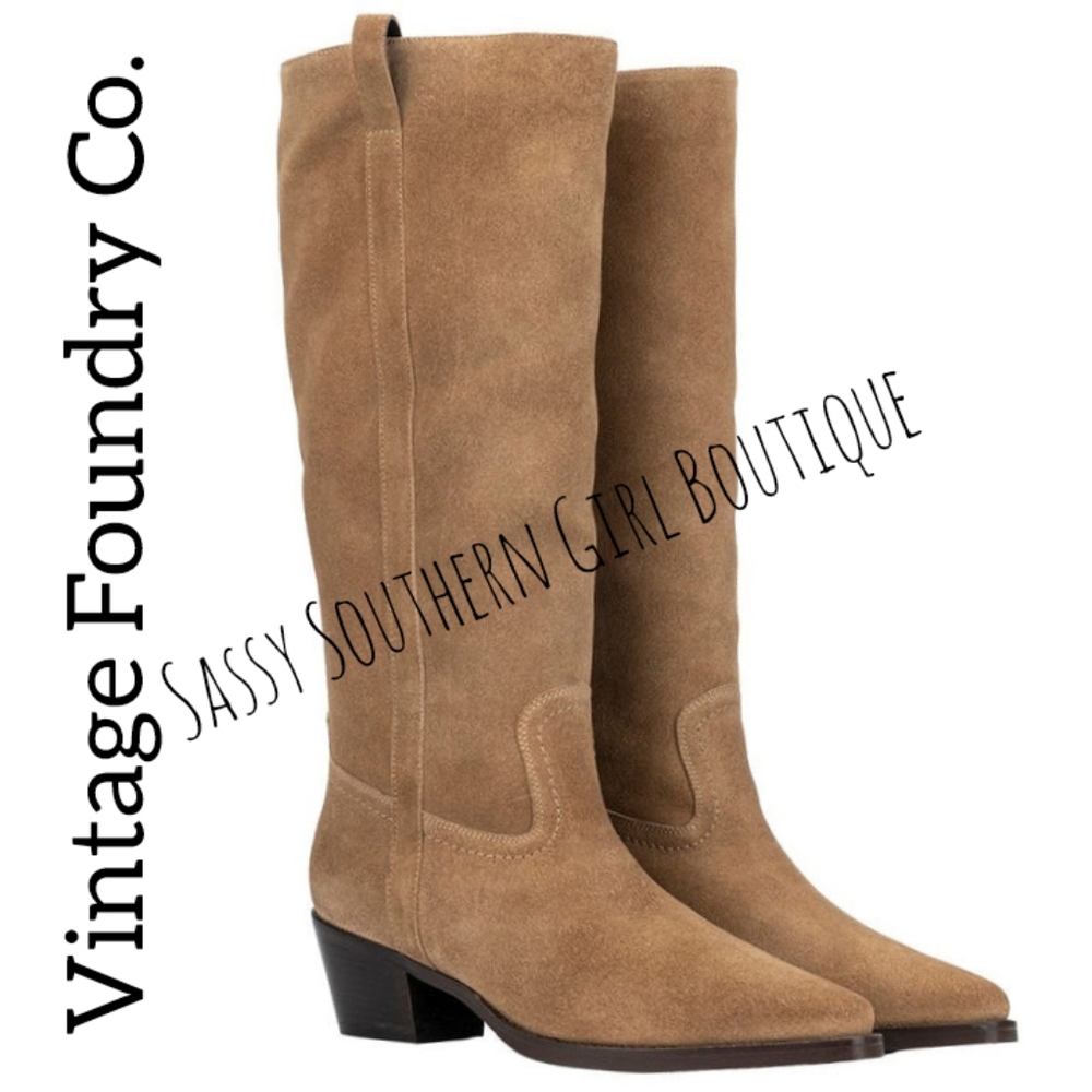 🆕⭐ Vintage Foundry Co tan suede leather boots